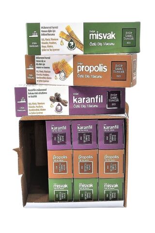 Eyüp Sabri Tuncer Doğal Misvak, Propolis ve Karanfil Özlü Diş Macunu Seti 3' lü x 4