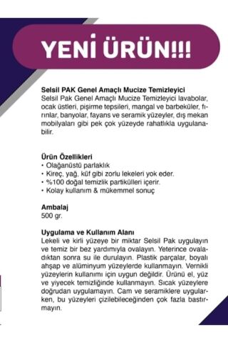 Selsil 4 Adet Pak Genel Amaçlı Mucize Temizleyici Krem 4 X 500 Gr