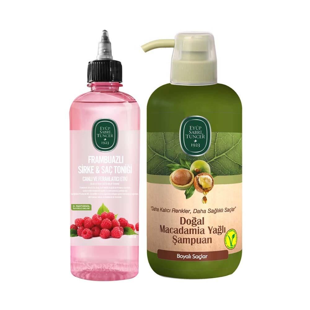 Frambuazlı Sirke & Saç Toniği 500 ml Ve Eyüp Sabri Tuncer Doğal Macadamia Yağlı Şampuan 600 ml