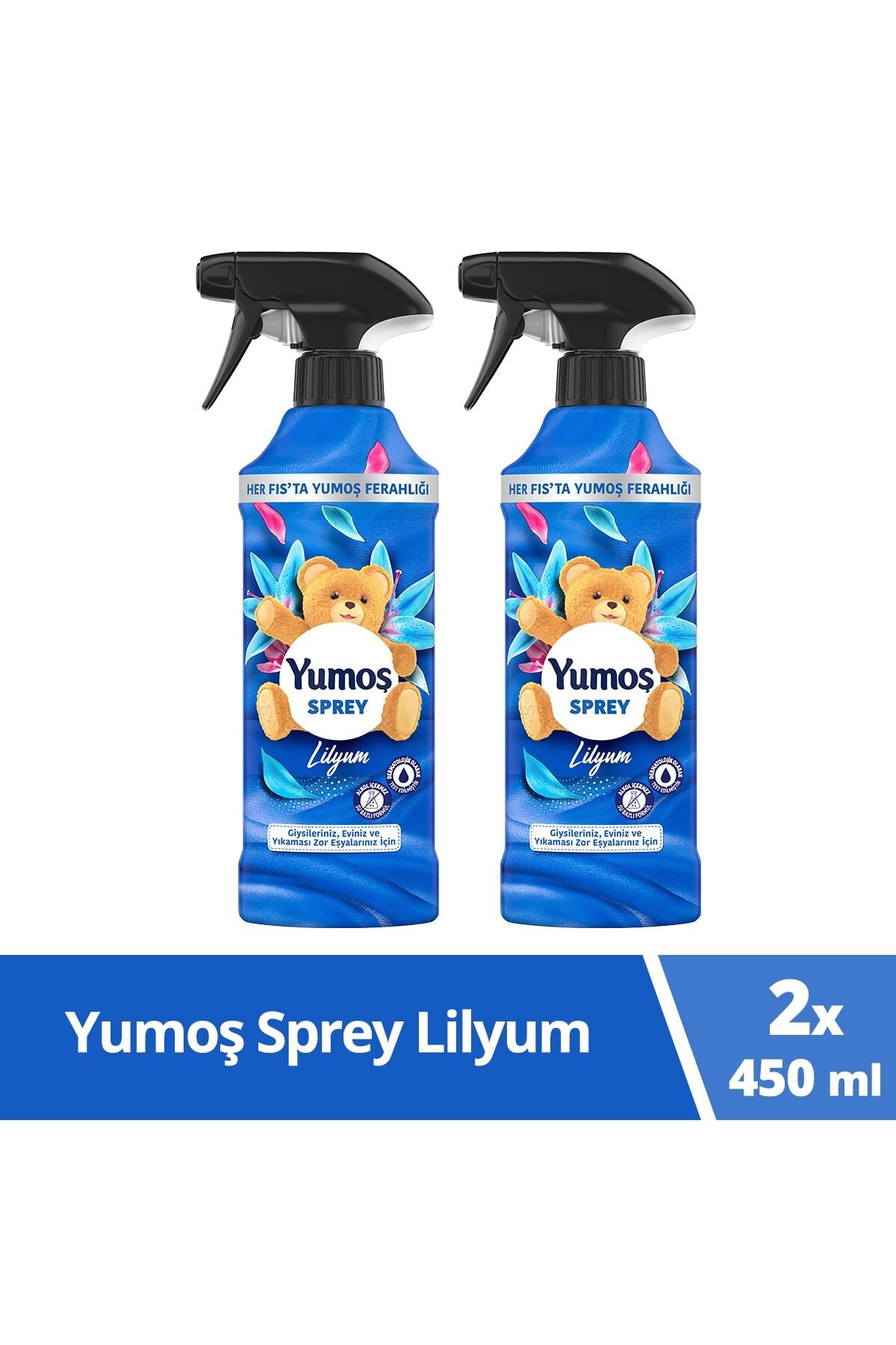 Yumoş Sprey Yıkaması Zor Eşyalar Için Lilyum 450 ml x 2