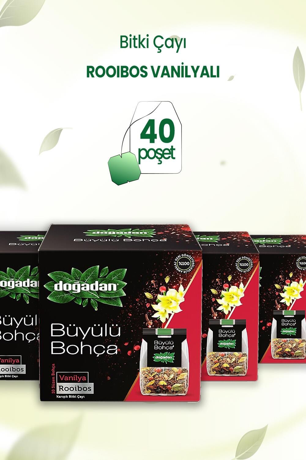 Doğadan Büyülü Bohça Rooibos Vanilyalı Karışık Bitki Çayı x 4 Adet
