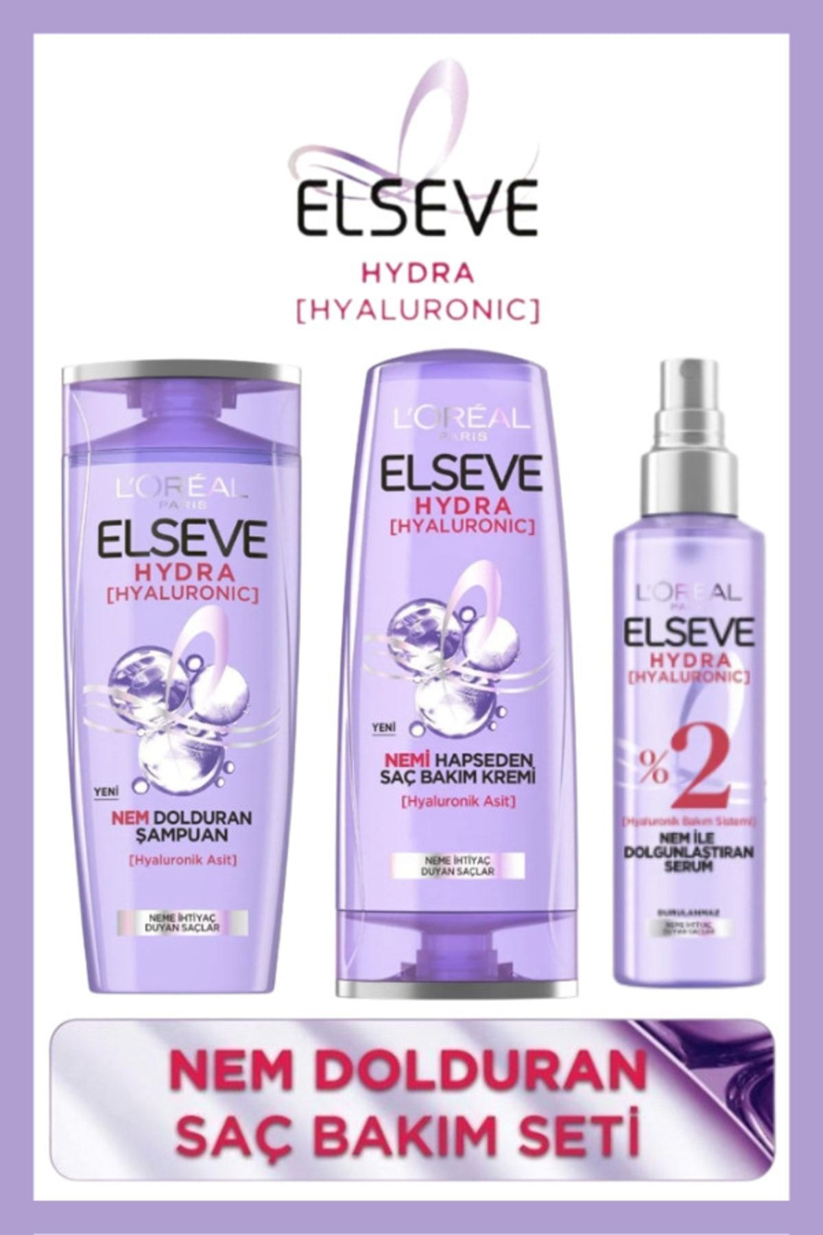 Elseve Hydra Nem Dolduran Şampuan Saç Bakım Seti