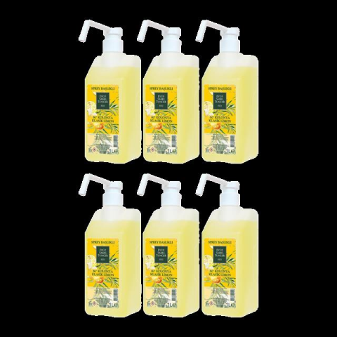 Eyüp Sabri Tuncer Klasik Limon Kolonyası Sprey Başlıklı 1 lt x 6