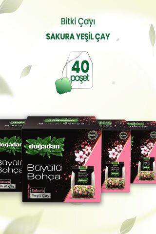 Doğadan Büyülü Bohça Sakura Yeşil Çay 10'lu 12 G x 4 Adet