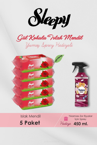 250 Adet Gül Kokulu Islak Havlu, Sakura Oda Kokusu Hediyeli