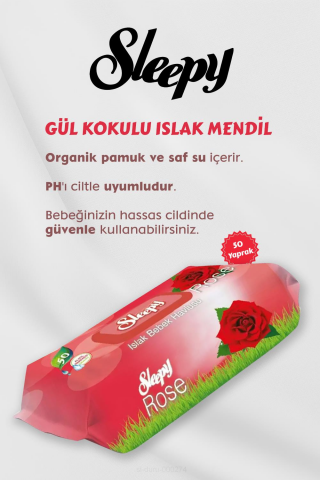 250 Adet Gül Kokulu Islak Havlu, Sakura Oda Kokusu Hediyeli