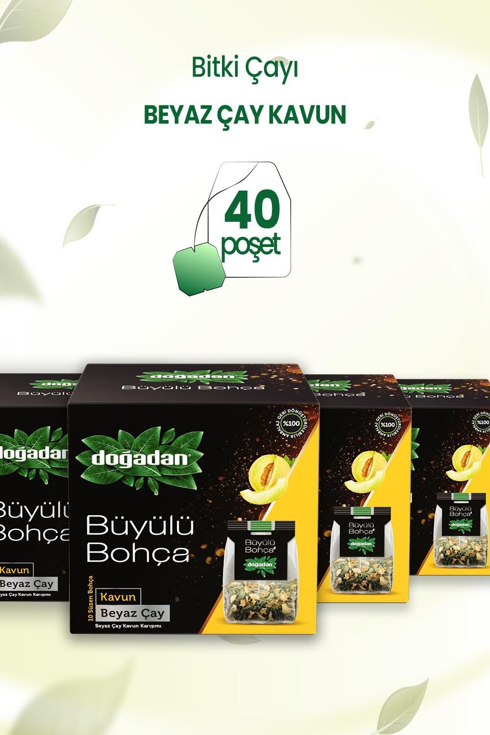 Doğadan Büyülü Bohça Beyaz Çay Kavun 10'lu 12 G x 4 Adet