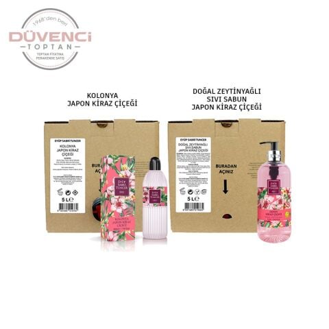 Eyüp Sabri Tuncer Japon Kiraz Çiçeği Kolonyası 5 lt ve 400ML, Sıvı Sabun 5 Litre ve 500 ML