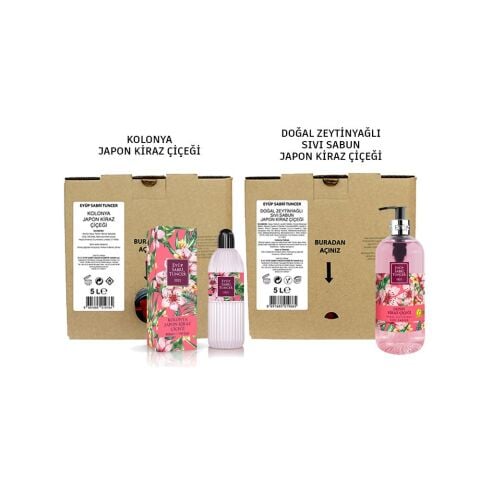 Eyüp Sabri Tuncer Japon Kiraz Çiçeği Kolonyası 5 lt ve 400ML, Sıvı Sabun 5 Litre ve 500 ML
