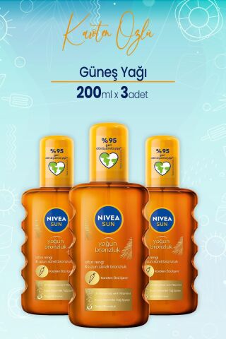 Nivea Sun Karoten Özlü Güneş Yağ Spreyi 200 Ml x 3 Adet