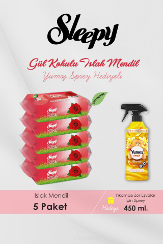 250 Adet Gül Kokulu Islak Havlu, Hanımeli Oda Kokusu Hediyeli