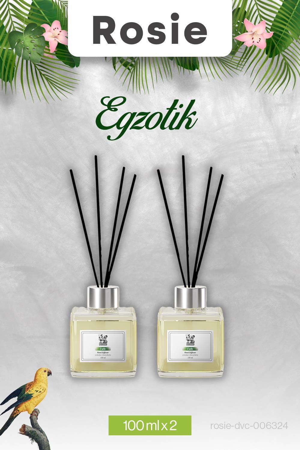 2 Adet Egzotik Rosie Çubuklu Oda Kokusu 100 ml