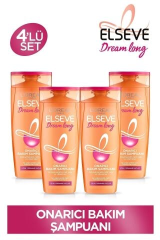 Elseve Dream Long Onarıcı Bakım Şampuanı 390ml 4'lü Set