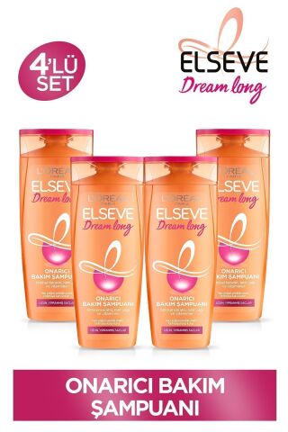 Elseve Dream Long Onarıcı Bakım Şampuanı 390ml 4'lü Set