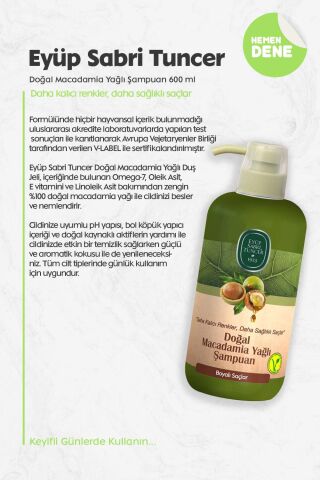 Eyüp Sabri Tuncer Doğal Macadamia Yağlı Şampuan 600 ml