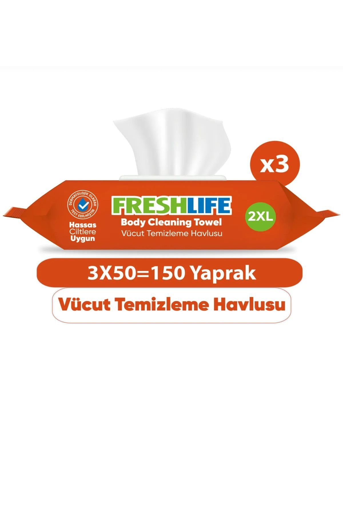 vücut temizleme mendili 50*3 paket