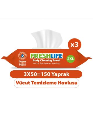 vücut temizleme mendili 50*3 paket