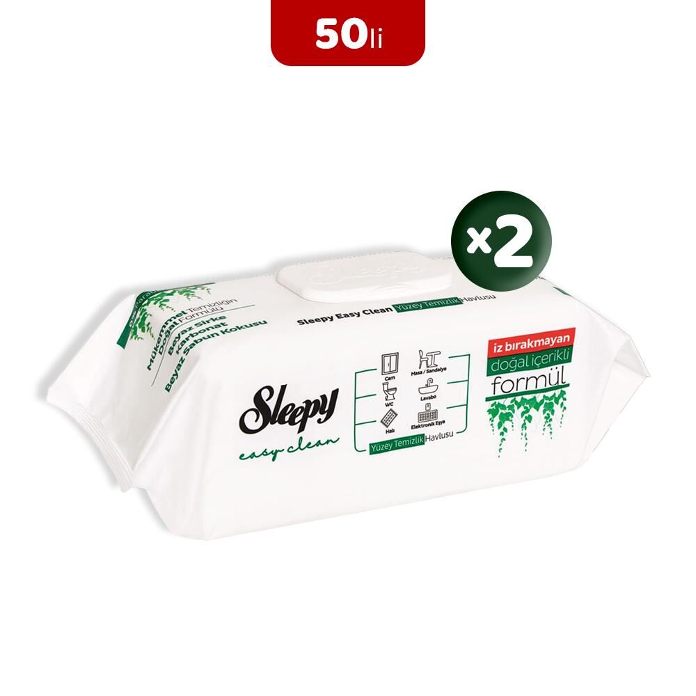 Sleepy Easy Clean Yüzey Temizlik Havlusu 50' li x 2
