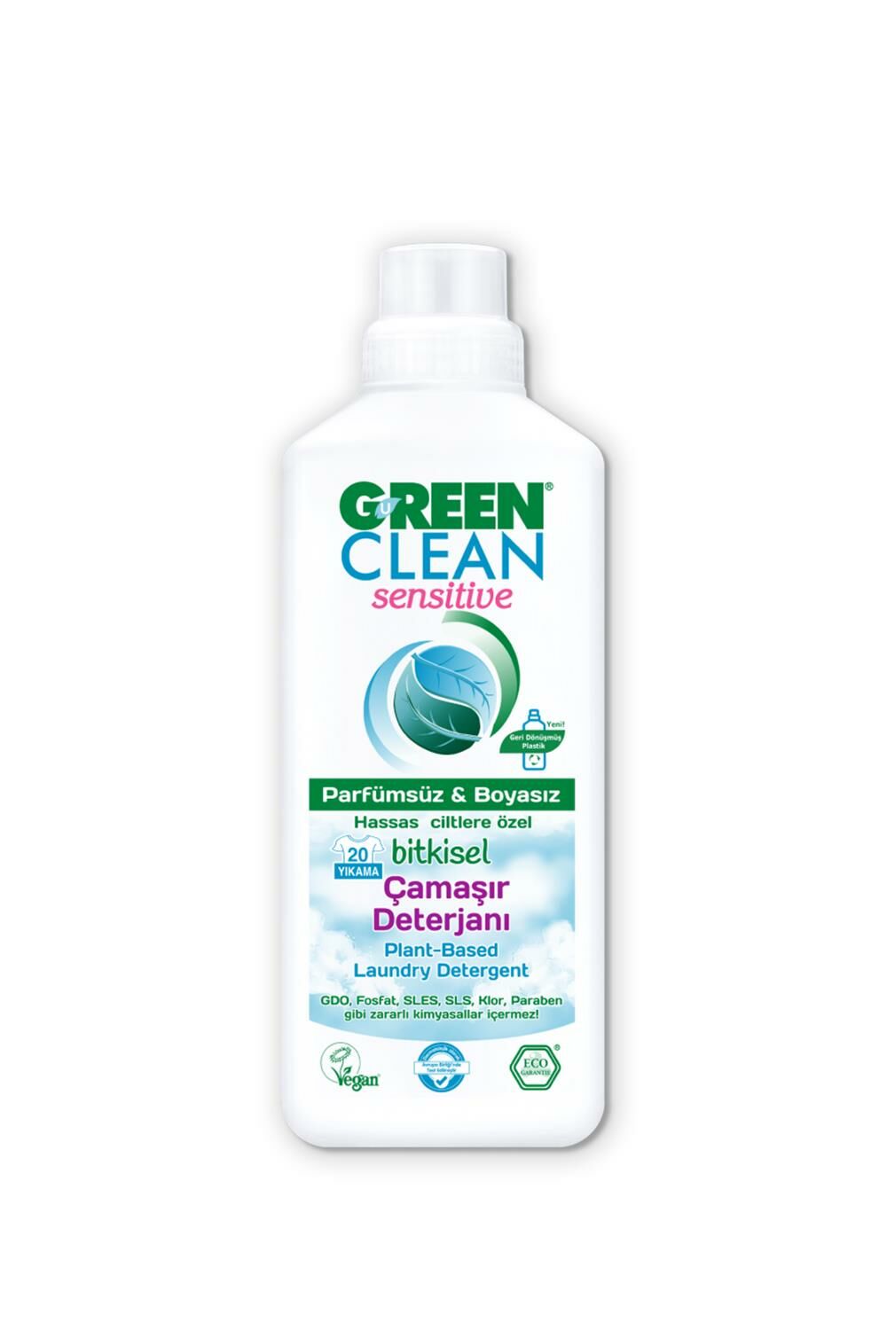 U Green Clean Sensitive Parfümsüz Boyasız Çamaşır Deterjanı 1 lt