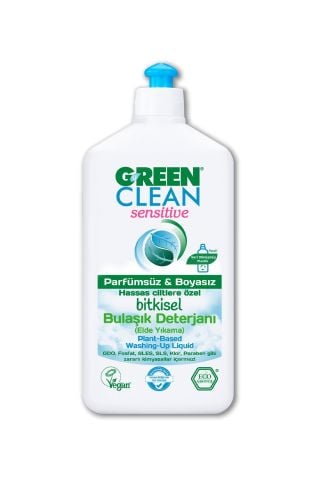 U Green Clean Sensitive Parfümsüz Kokusuz Bitkisel 500 ml Sıvı Bulaşık Deterjanı