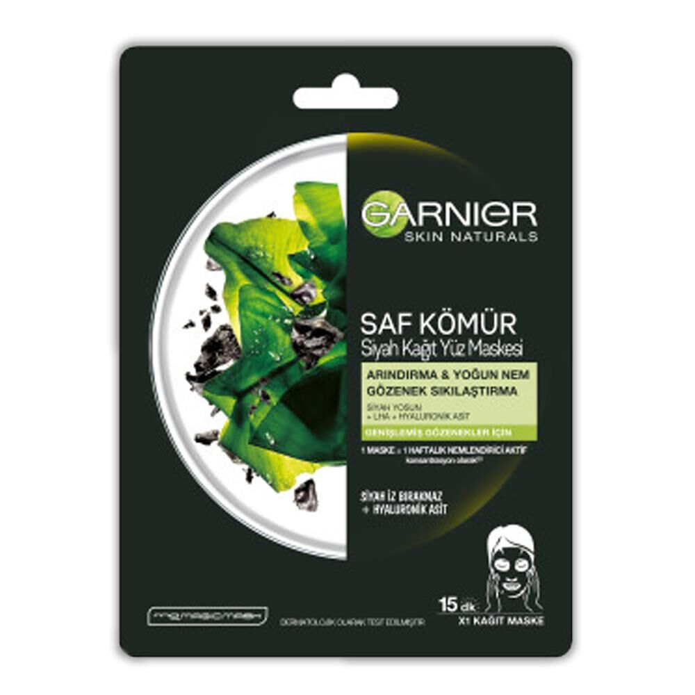 Garnier Kağıt Yüz Maskesi Siyah Saf Kömür 28 gr