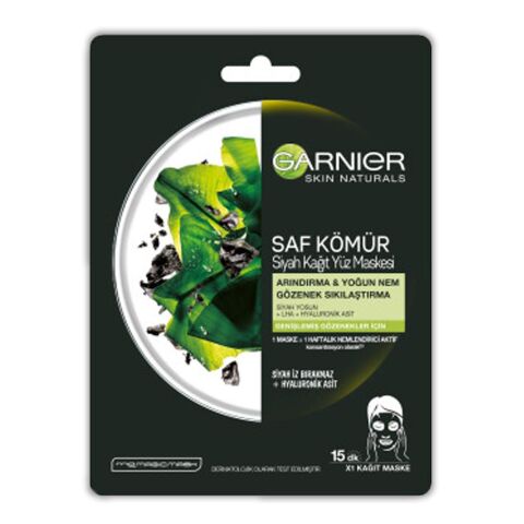 Garnier Kağıt Yüz Maskesi Siyah Saf Kömür 28 gr