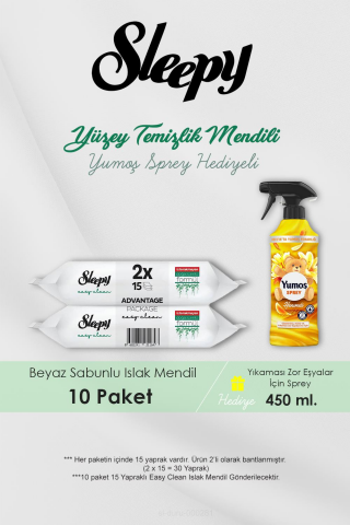 150 Adet Beyaz Sabunlu Havlu, Hanımeli Oda Kokusu Hediyeli