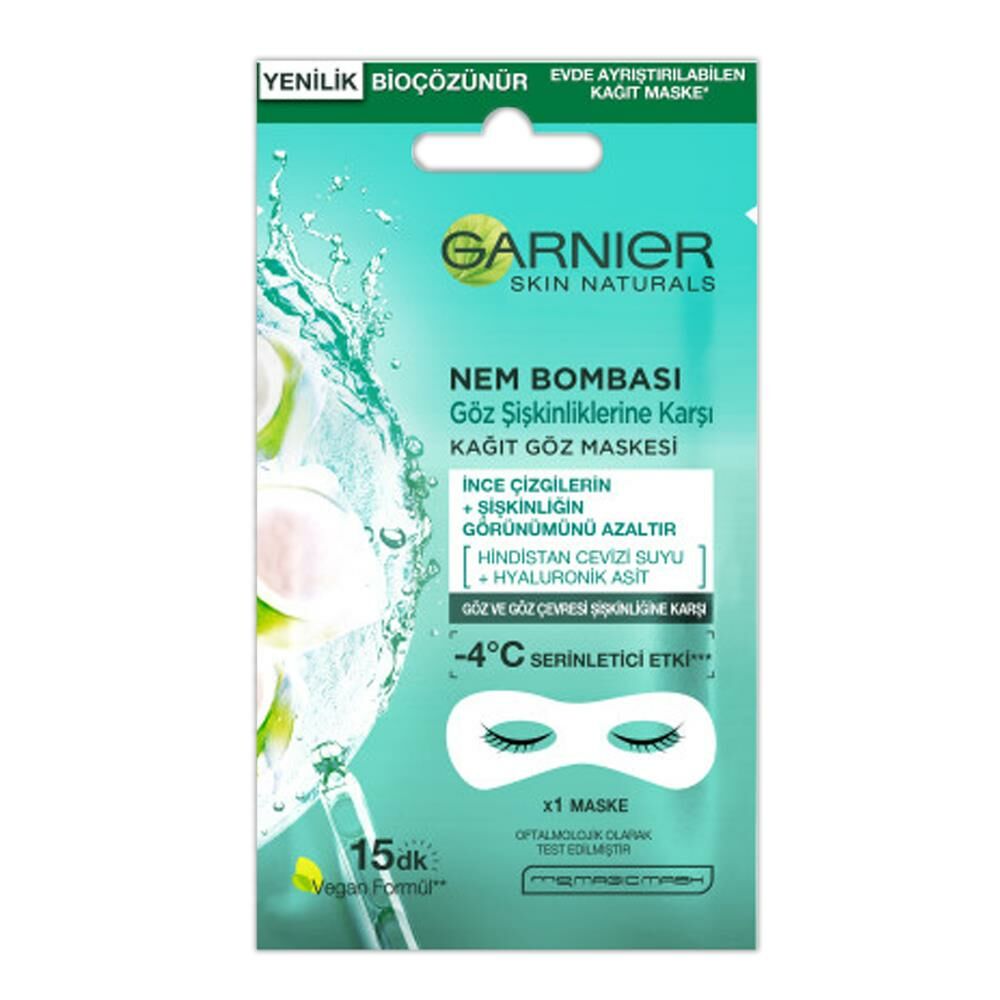 Garnier Kağıt Göz Maskesi Nem Bombası Hindistan Cevizi 6 gr