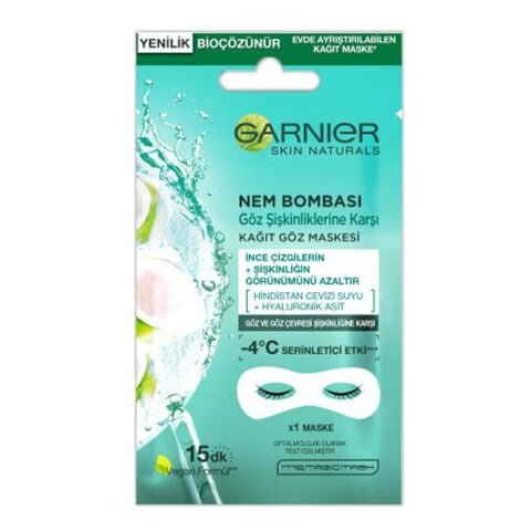 Garnier Kağıt Göz Maskesi Nem Bombası Hindistan Cevizi 6 gr
