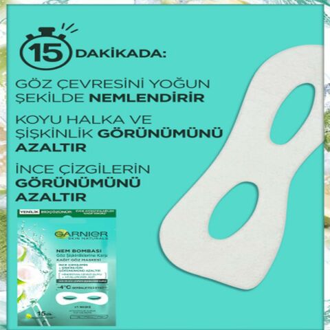 Garnier Kağıt Göz Maskesi Nem Bombası Hindistan Cevizi 6 gr