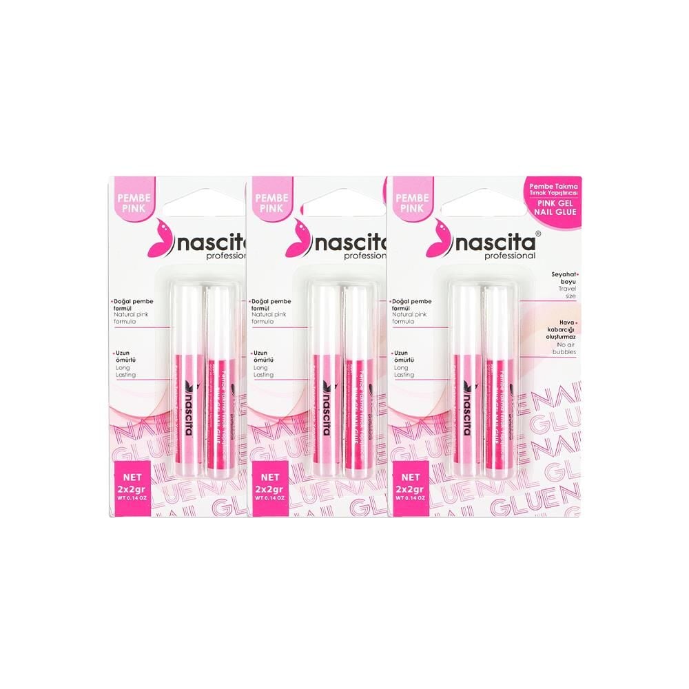 Nascita Pembe Takma Tırnak Yapıştırıcısı x 3