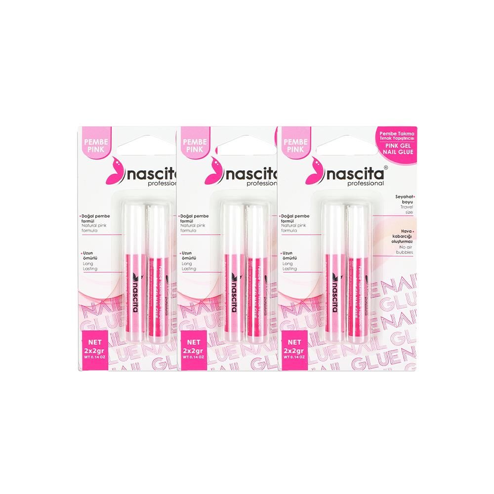 Nascita Pembe Takma Tırnak Yapıştırıcısı x 3