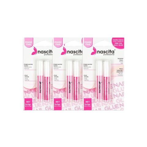 Nascita Pembe Takma Tırnak Yapıştırıcısı x 3