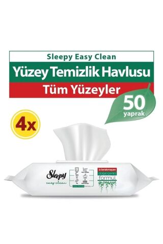 Sleepy Easy Clean Yüzey Temizlik Havlusu 50' li x 4