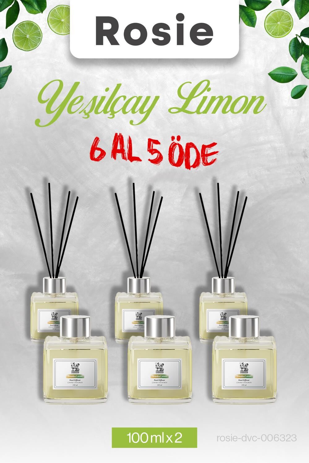 Yeşilçay Limon 6 AL 5 ÖDE, Rosie Çubuklu Oda Kokusu 100 ml