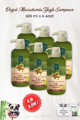 6 AL 5 ÖDE Eyüp Sabri Tuncer Doğal Macadamia Yağlı Şampuan 600 ml ve ROSIE