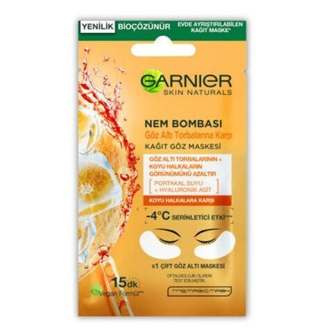 Garnier Kağıt Göz Maskesi Nem Bombası Portakal 6 gr