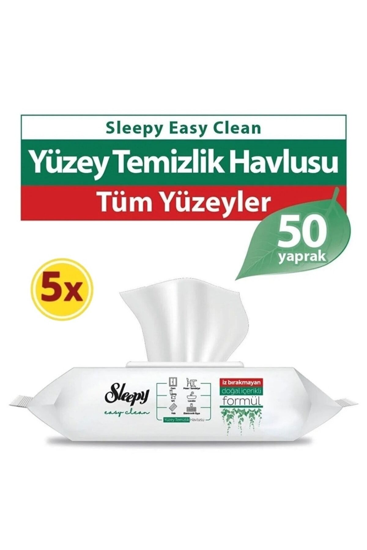 Sleepy Easy Clean Yüzey Temizlik Havlusu 50' li x 5