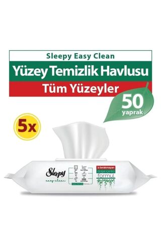 Sleepy Easy Clean Yüzey Temizlik Havlusu 50' li x 5