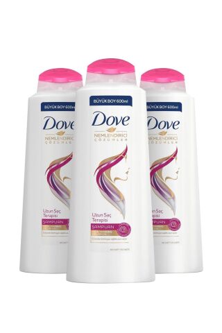 Uzun Saç Terapisi Saç Bakım Şampuanı 600 ml X3