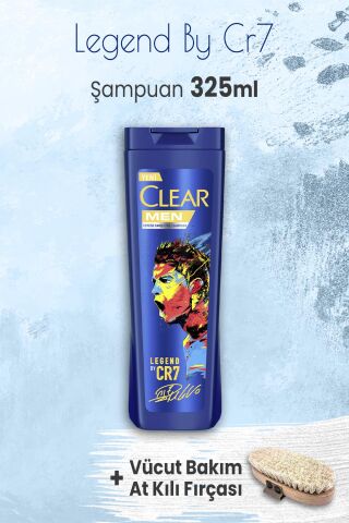 Clear Men Şampuan Legend By Cr7 325 ml ve Vücut Bakımı At Kılı Fırçası