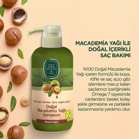 Eyüp Sabri Tuncer Doğal Macadamia Yağlı Şampuan 600 ml Boyalı Saçlar
