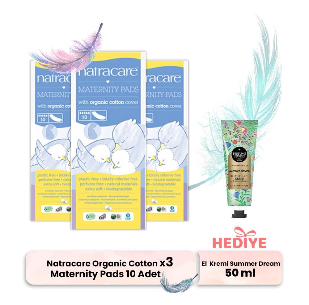 Natracare Maternity Pads Organic Cotton 10' lu x 3, El Kremi Hediyeli