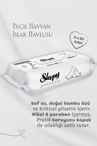 4 AL 3 ÖDE Evcil Hayvan Islak Mendili 240 Yaprak, Kulak Çubuğu Hediyeli