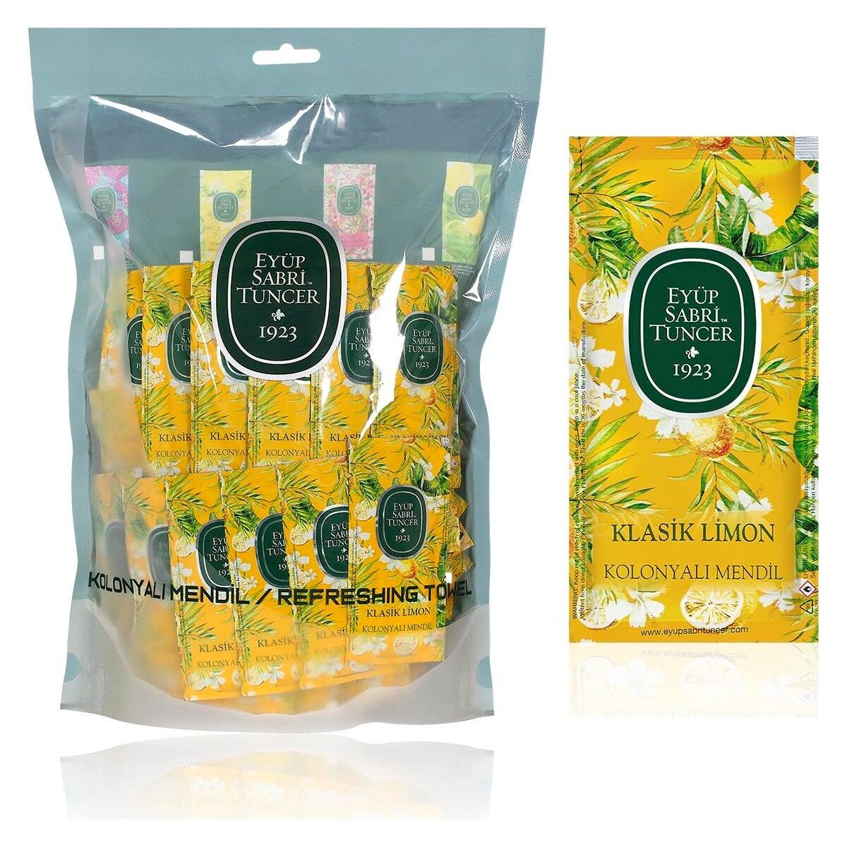Eyüp Sabri Tuncer Klasik Limon Kolonyalı Mendil 150'LI (Küçük Boy)