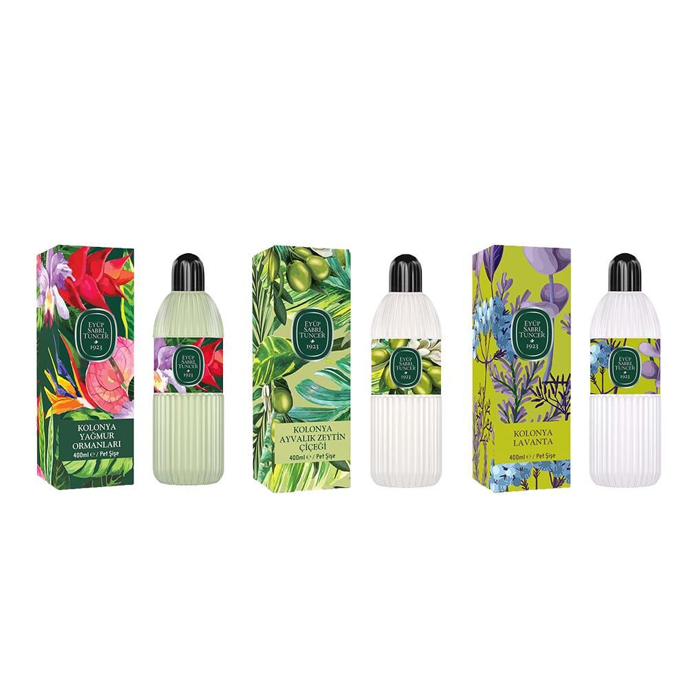 Eyüp Sabri Tuncer Kolonya Yağmur Ormanları, Ayvalık Zeytin Çiçeği ve Lavanta Pet Şişe 400 ml