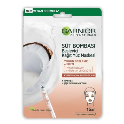 Garnier Kağıt Yüz Maskesi Süt Bombası Hindistan Cevizi 28 gr