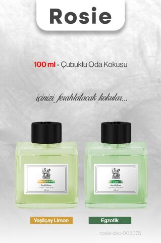 ROSIE 100 ml Egzotik ve Yeşilçay Limon Çubuklu Oda Kokusu