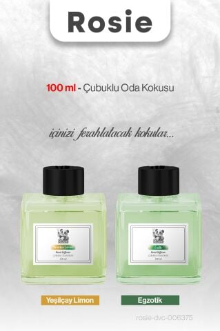 ROSIE 100 ml Egzotik ve Yeşilçay Limon Çubuklu Oda Kokusu
