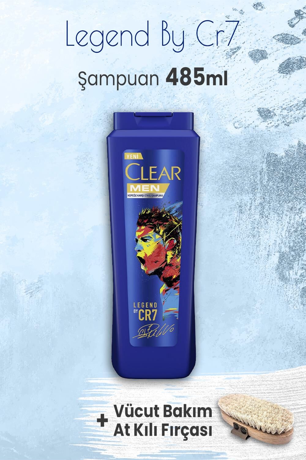 Clear Legend By Cristiano Ronaldo 485 ml ve Vücut Bakım At Kılı Fırçası